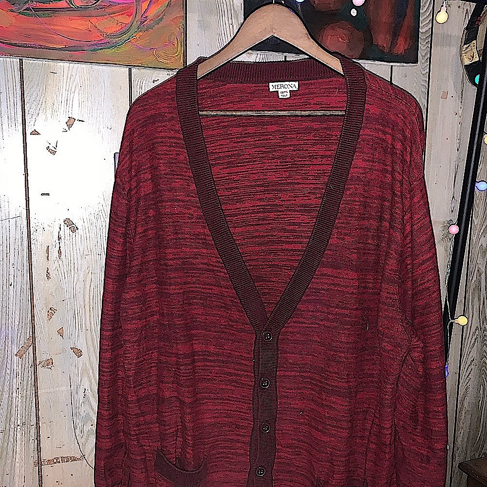 Merona Maroon, Red & Black Sweater; Men’s size 2XL used Great Condition